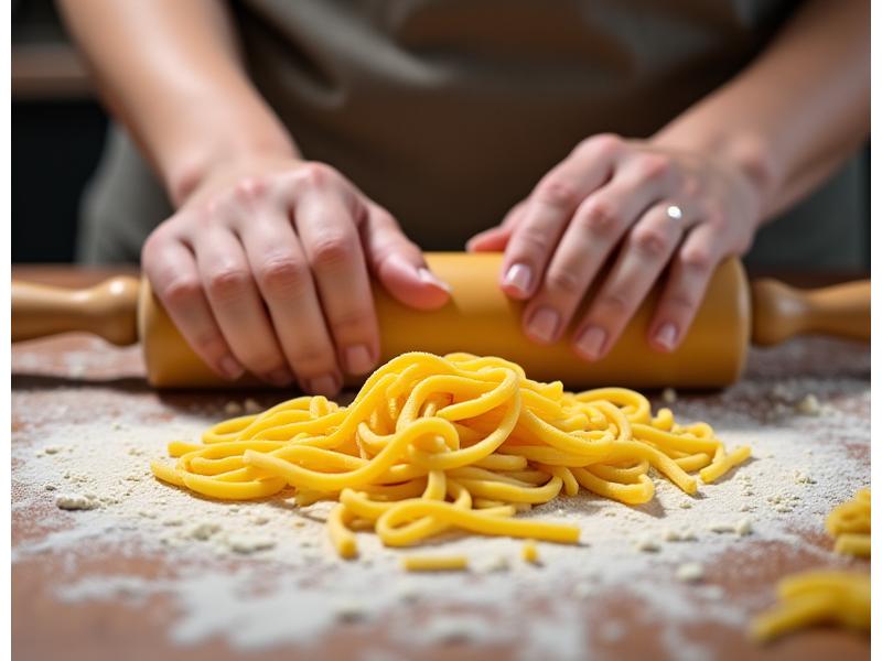 Fresh pasta being made